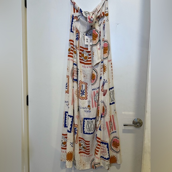 Paper Heart Linen Blend Aperol Spritz Patchwork Graphic Dress Size Small  NWT - mordernwear.com